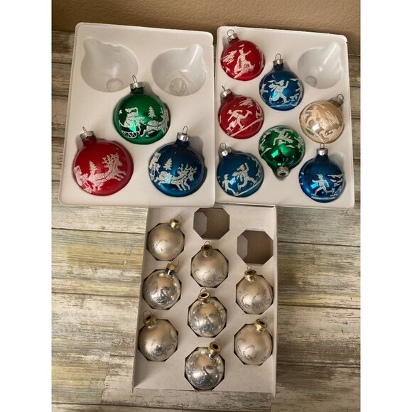 3 Boxes Pyramid Rauch Glass Ornaments USA 1980s Vintage Christmas Lot - Picture 2 of 16